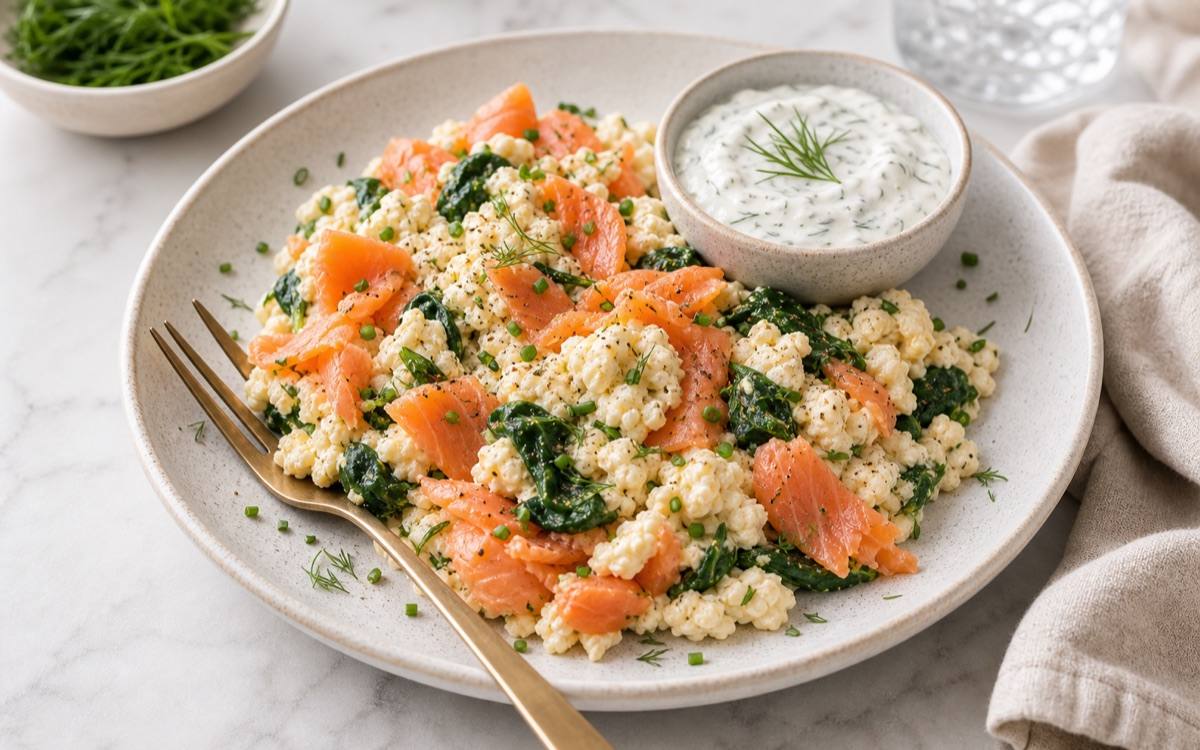Salmon Egg White Scramble
