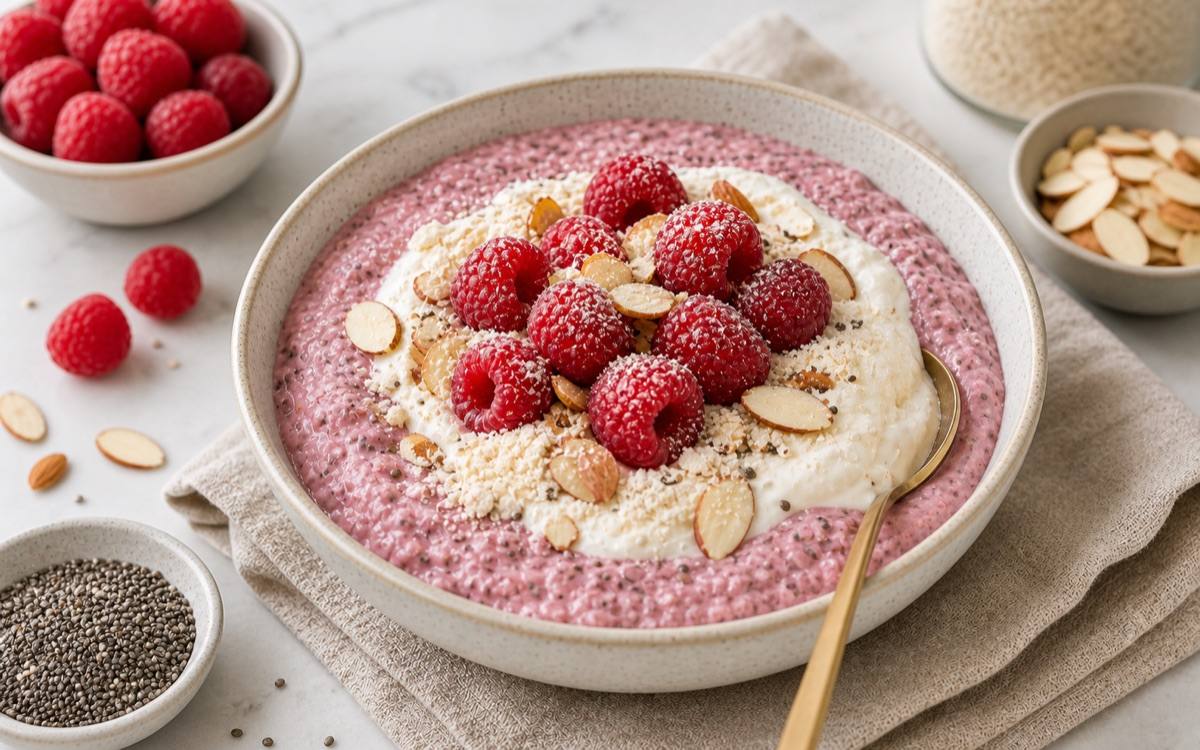 Raspberry Protein Chia Bowl