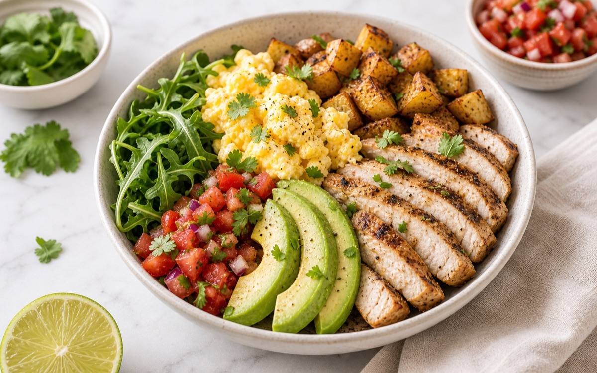 Chicken Avocado Breakfast Bowl