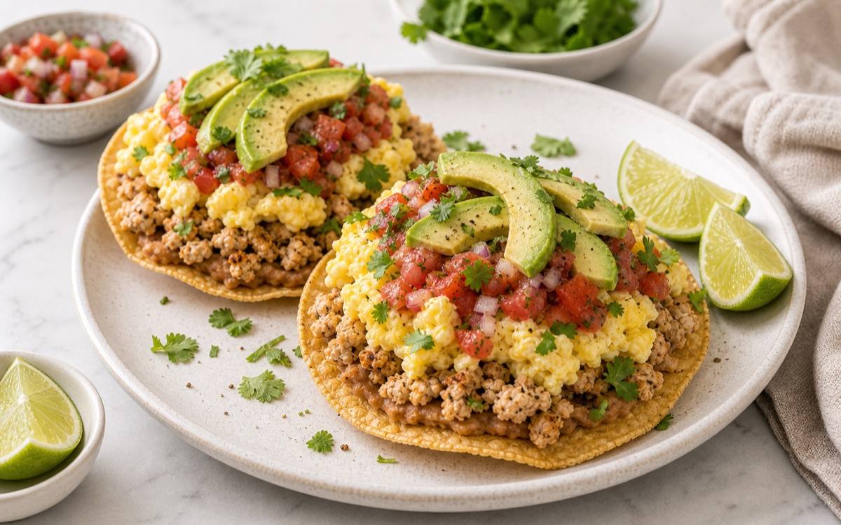 Turkey Egg Breakfast Tostadas