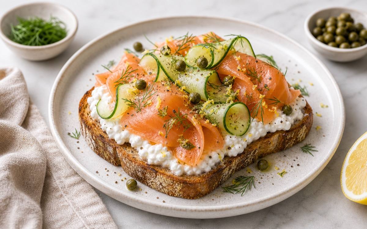 Smoked Salmon Cottage Cheese Toast