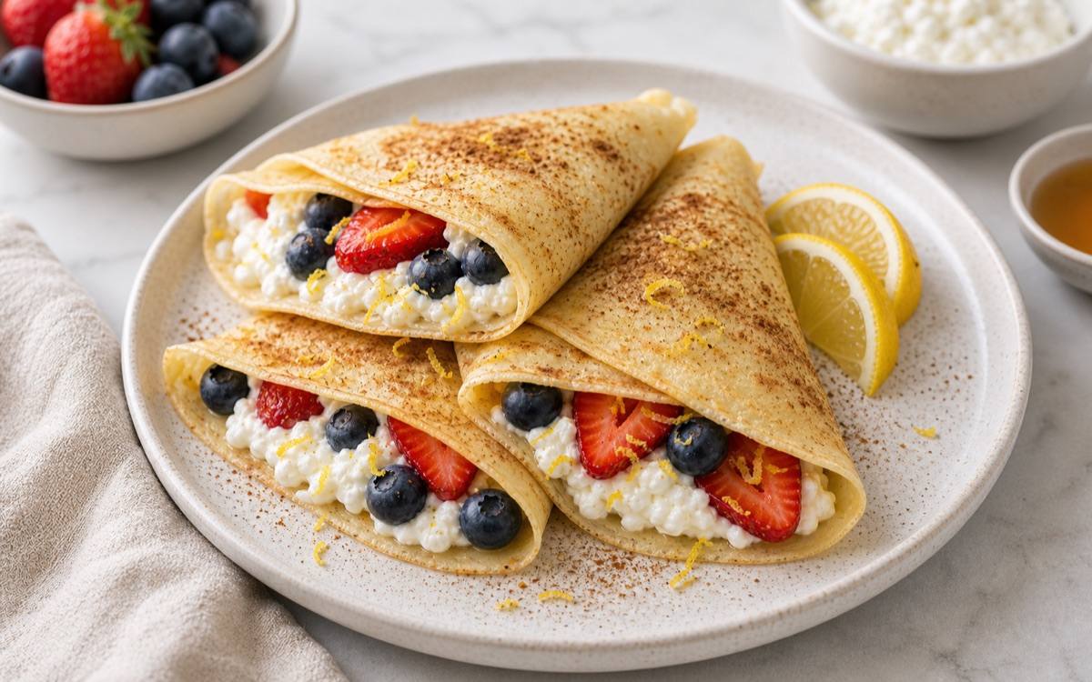 Cottage Cheese Protein Crepes