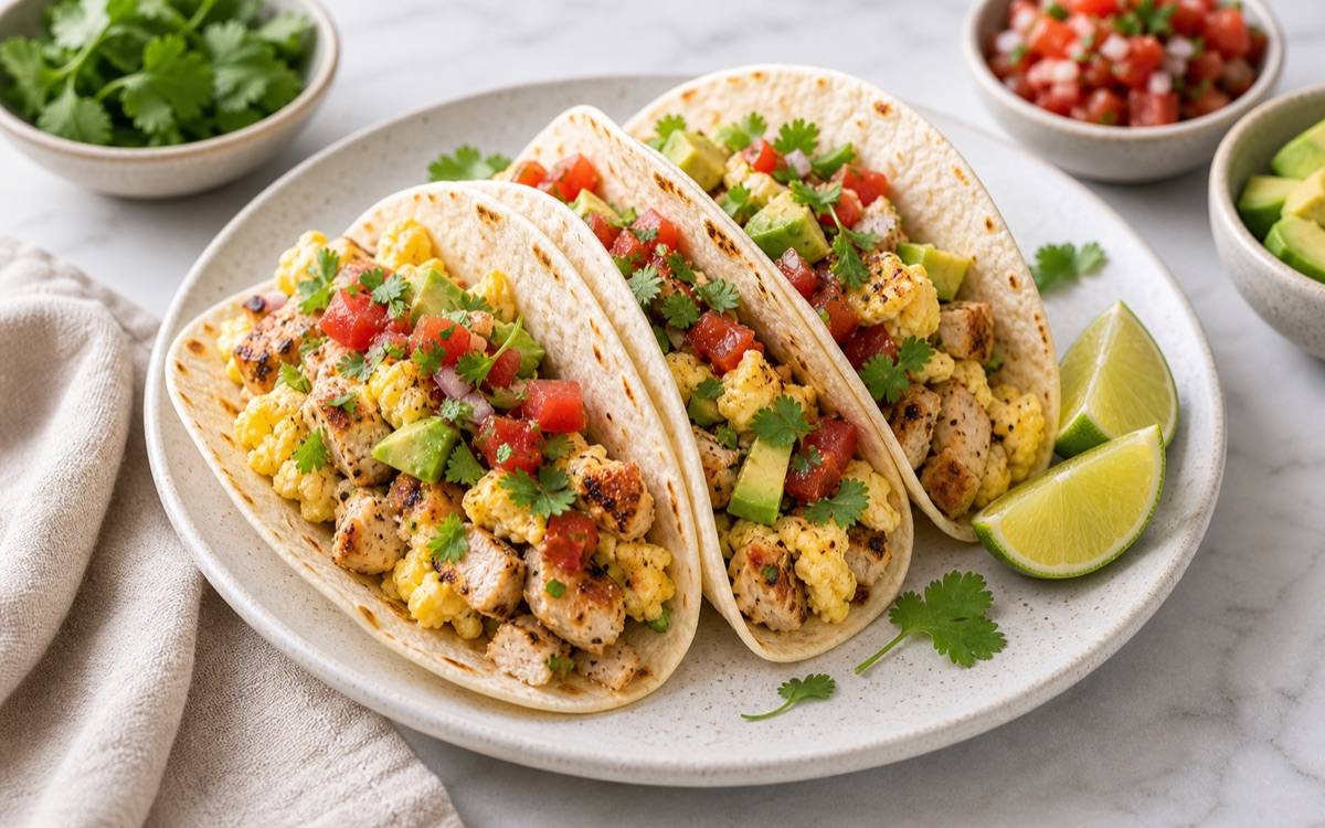 Chicken Egg Breakfast Tacos