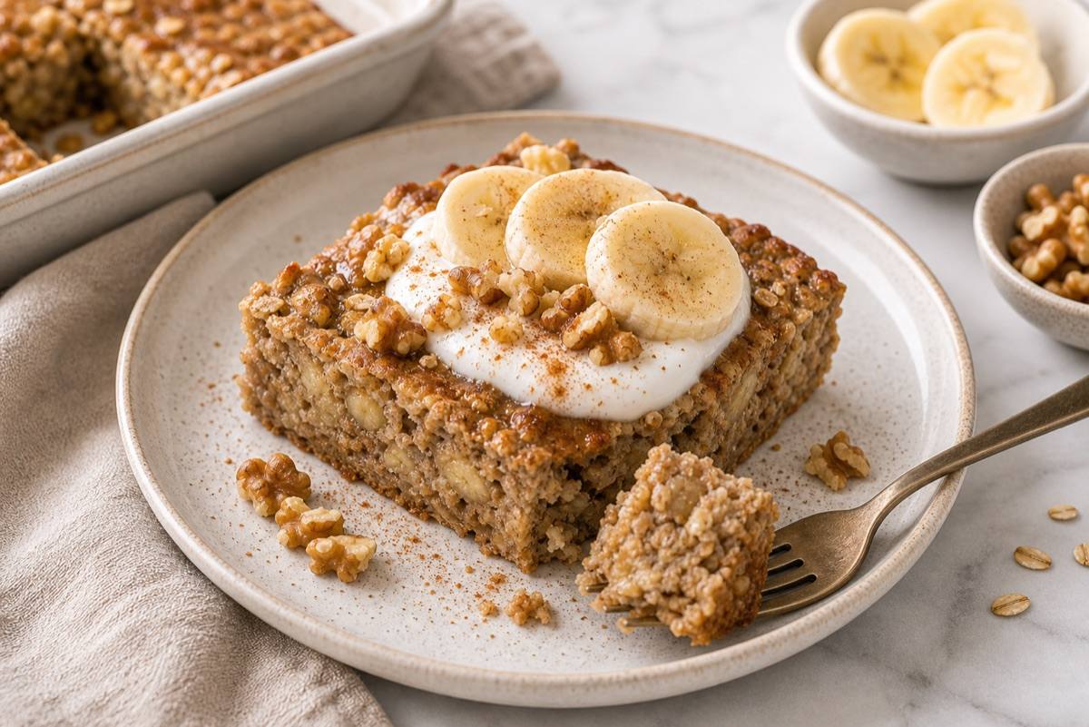 Banana Protein Oat Bake
