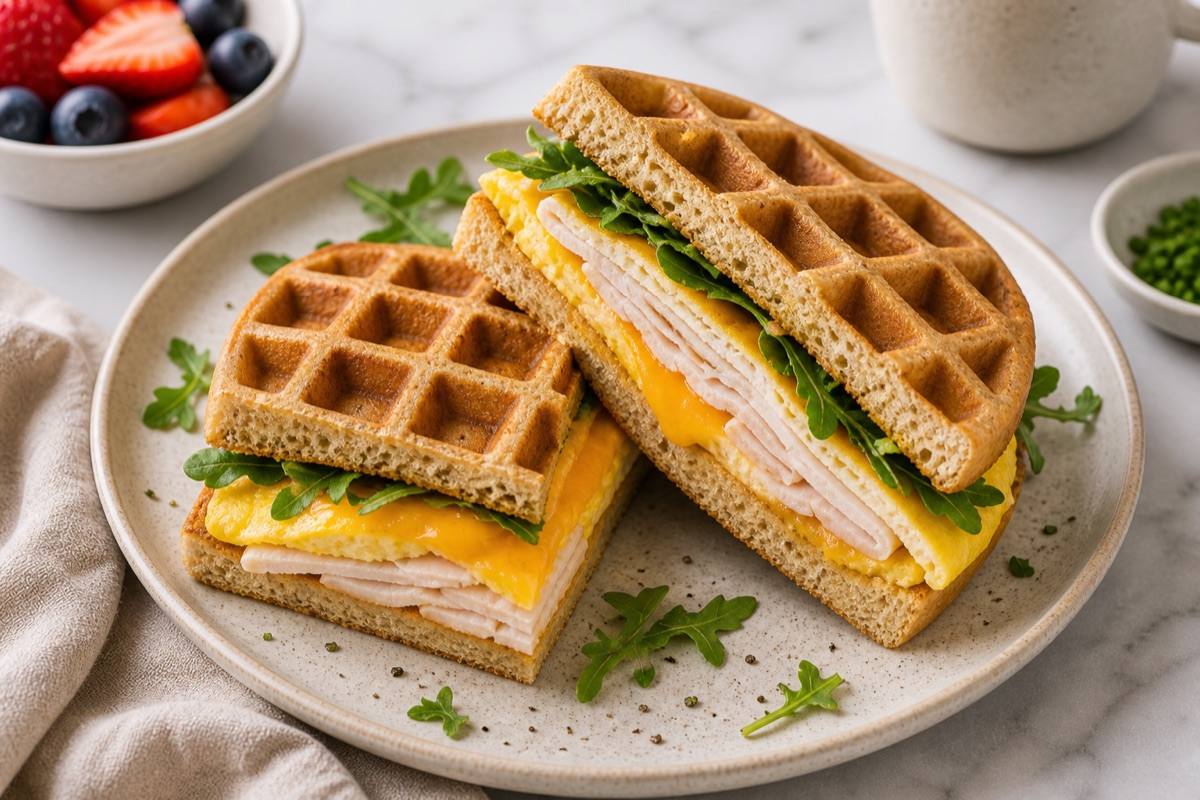 Protein Powder Waffle Sandwich