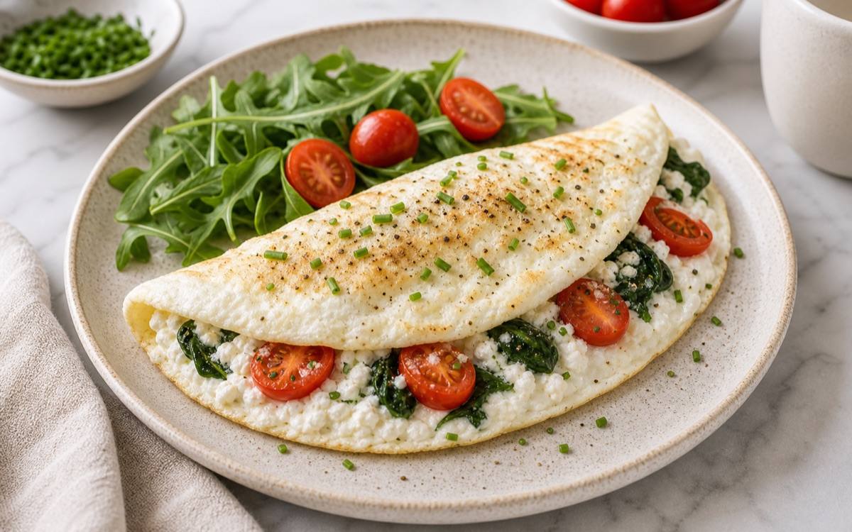 Egg White Cottage Cheese Omelet