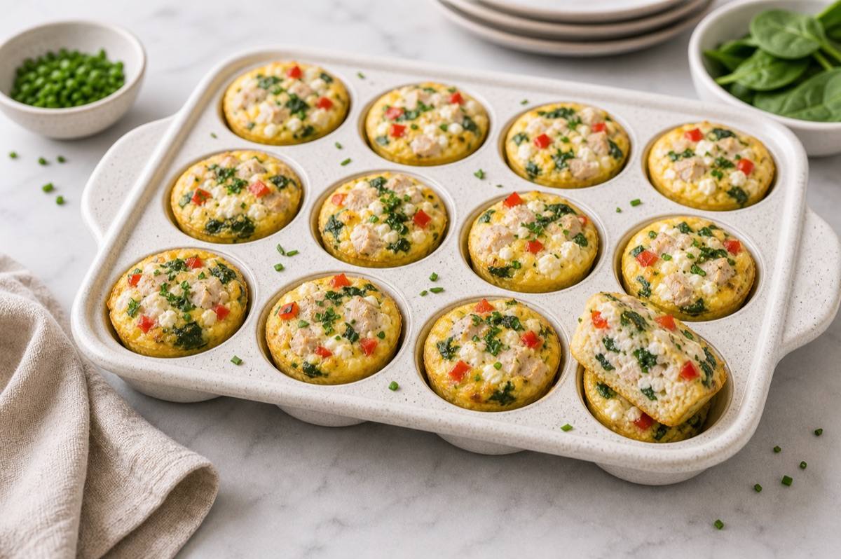 Turkey Cottage Cheese Egg Bites